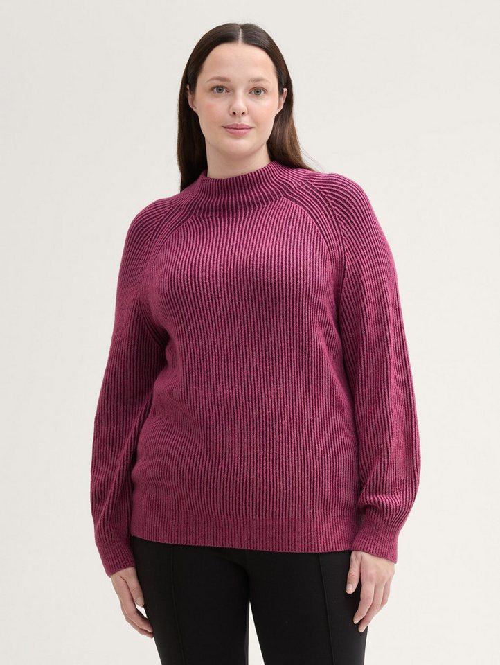 TOM TAILOR PLUS Strickpullover Plus Size - Strickpullover mit Stehkragen von TOM TAILOR PLUS