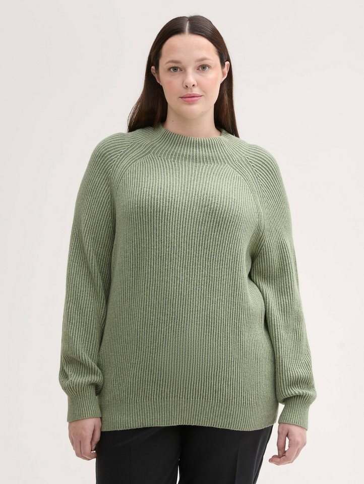 TOM TAILOR PLUS Strickpullover Plus Size - Strickpullover mit Stehkragen von TOM TAILOR PLUS