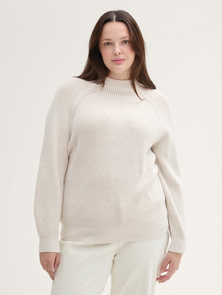 TOM TAILOR PLUS Strickpullover Plus Size - Strickpullover mit Stehkragen von TOM TAILOR PLUS