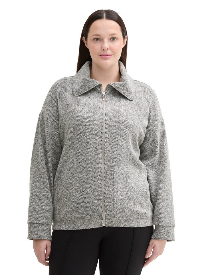 TOM TAILOR PLUS Sweatjacke mit Fischgrätenmuster von TOM TAILOR PLUS