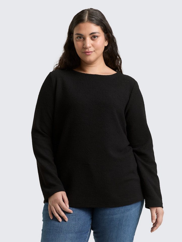 TOM TAILOR PLUS Sweatshirt Plus Size - Sweatshirt mit Glitzer-Effekt Plus Size - Sweatshirt mit Glitzer-Effekt von TOM TAILOR PLUS