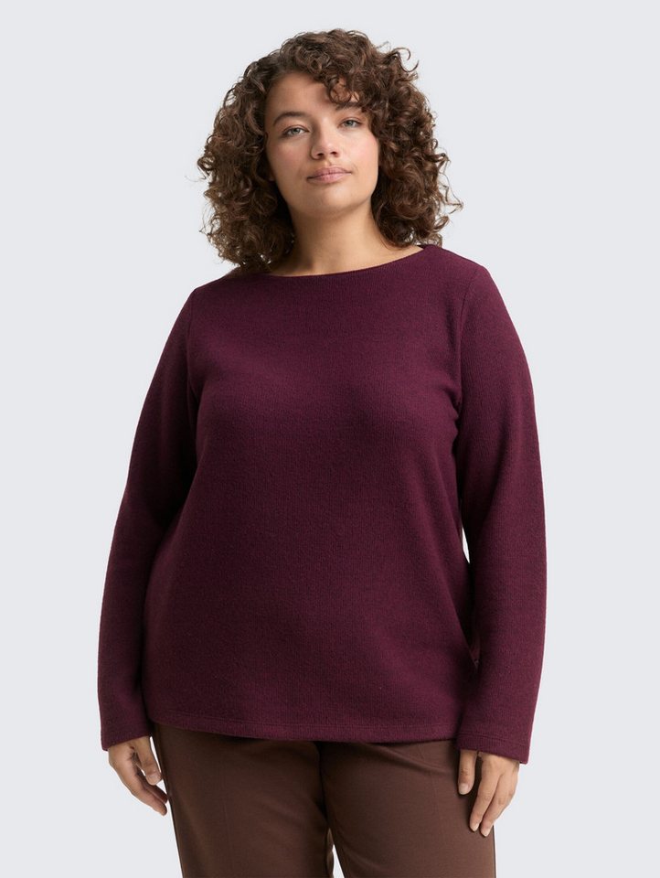 TOM TAILOR PLUS Sweatshirt Plus Size - Soft-Touch Sweatshirt mit Knopfdetails Plus Size - Soft-Touch Sweatshirt mit Knopfdetails von TOM TAILOR PLUS