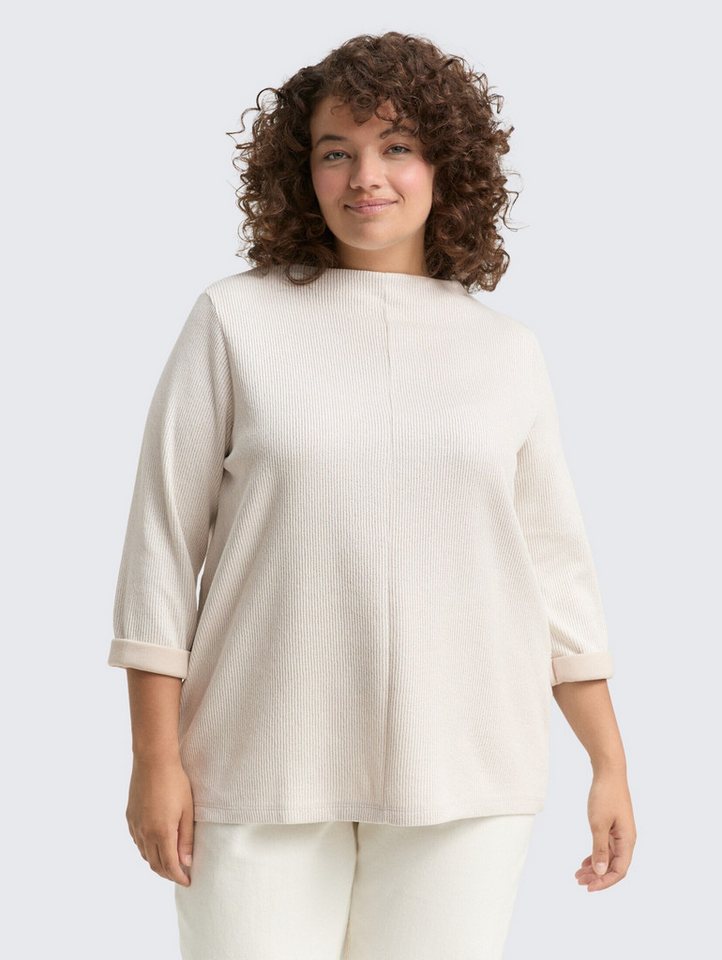 TOM TAILOR PLUS Sweatshirt Plus Size - Sweatshirt mit Stehkragen Plus Size - Sweatshirt mit Stehkragen von TOM TAILOR PLUS