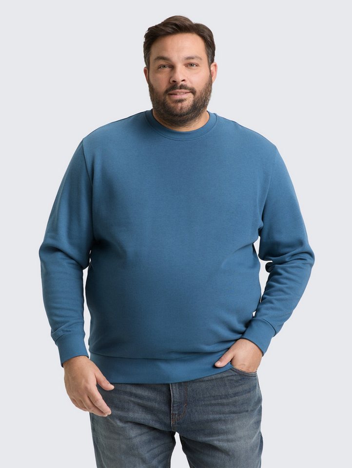 TOM TAILOR PLUS Sweatshirt Strick & Sweatshirts Plus Size - Basic Sweatshirt in Unifarben von TOM TAILOR PLUS