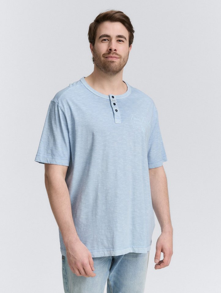 TOM TAILOR PLUS T-Shirt T-Shirt Plus Size - Henley T-Shirt mit Print von TOM TAILOR PLUS