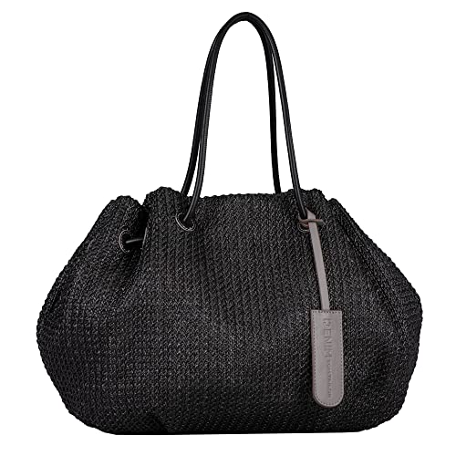 Denim TOM TAILOR, CARO, Damen, Shopper mit Reisverschluss, L, Mixed Black von TOM TAILOR Denim