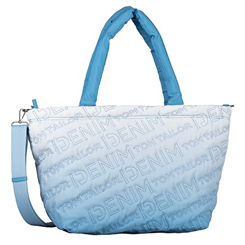 Denim TOM TAILOR, LEXA, Damen, Shopper mit Reisverschluss, L, Light Blue von TOM TAILOR Denim