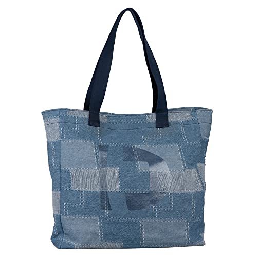 Denim TOM TAILOR, VIRGINIA, Damen, Shopper mit Reisverschluss, L, Mixed Blue von TOM TAILOR Denim