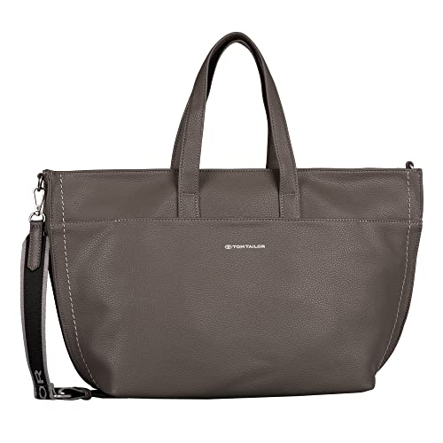 TOM TAILOR, ARLENE, Damen, Shopper mit Reisverschluss, L, Charcoal von TOM TAILOR