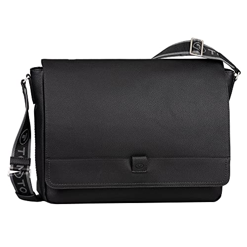 TOM TAILOR bags Finn Herren Schultertasche Messenger Bag Groß Schwarz von TOM TAILOR