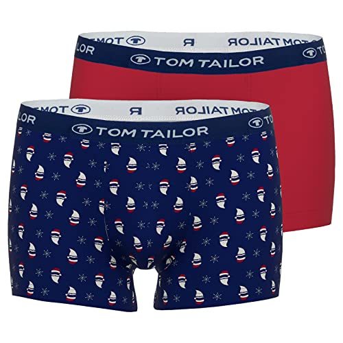 TOM TAILOR, Hip Pants, Cotton Stretch, 2er Pack, X-Mas, Blue, L von TOM TAILOR