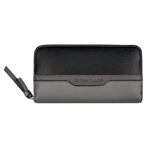 TOM TAILOR bags Jule Wallets Damen Geldbörse Portemonnaie Reißverschluss Groß Schwarz von TOM TAILOR