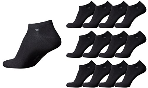 TOM TAILOR 12 Paar Sneaker Socken black schwarz Mehrpack unsichtbare Strümpfe Socks Füsslinge sparpack, Size:43-46 von TOM TAILOR