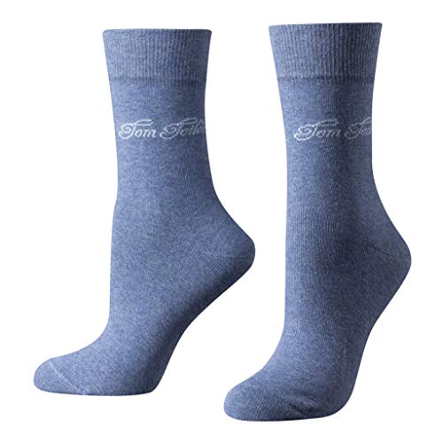 TOM TAILOR 2er Pack Basic Women Socks 9702 434 light denim melange Doppelpack Strümpfe Socken, Size:39-42 von TOM TAILOR