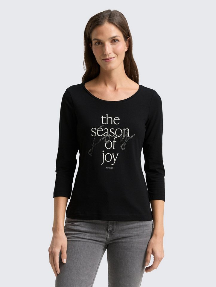 TOM TAILOR 3/4-Arm-Shirt T-Shirt Langarmshirt mit Print von TOM TAILOR