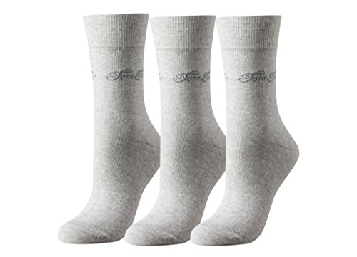 TOM TAILOR 3er Pack Basic Women Socks 9703 285 light grey melange Doppelpack Strümpfe Socken, Size:35-38 von TOM TAILOR