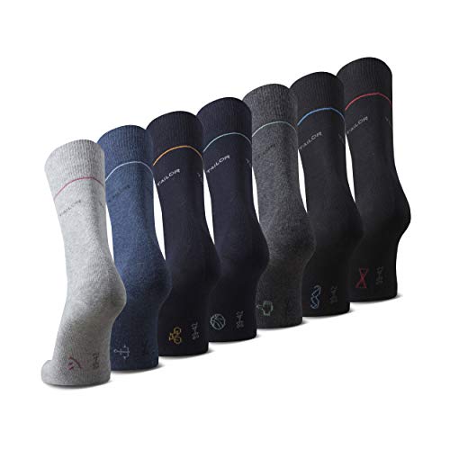 TOM TAILOR Socken- 7er Box Baumwollsocken für Altag und Freizeit - schlichte Socken, Farben:grey melange, SockSizes:43-46 von TOM TAILOR