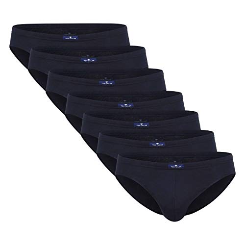 TOM TAILOR 7er Pack Herrn Slips aus 100% natürlicher Baumwolle (5, blau-dunkel-Uni) von TOM TAILOR