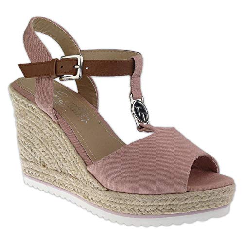 TOM TAILOR 8090214 Damen Riemchen Sandalette Keilpumps Wedges Gr.37-43 rosa EUR 39 von TOM TAILOR