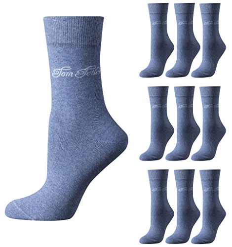 TOM TAILOR 9er Pack Basic Women Socks 9703 434 light denim melange Mehrpack Strümpfe Socken, Size:35-38 von TOM TAILOR