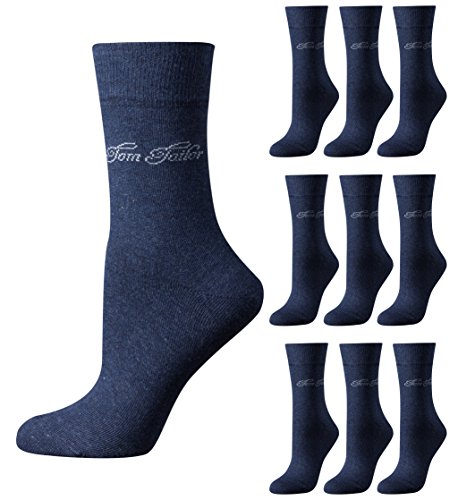 TOM TAILOR 9er Pack Basic Women Socks 9703 546 indigo melange Doppelpack Strümpfe Socken, Size:39-42 von TOM TAILOR