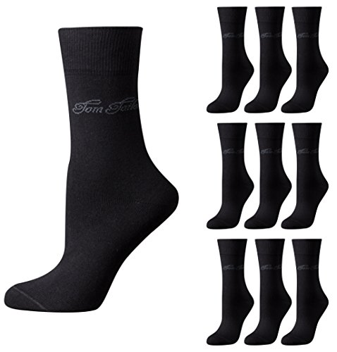 TOM TAILOR 9er Pack Basic Women Socks 9703 610 black schwarz Doppelpack Strümpfe Socken, Size:39-42 von TOM TAILOR