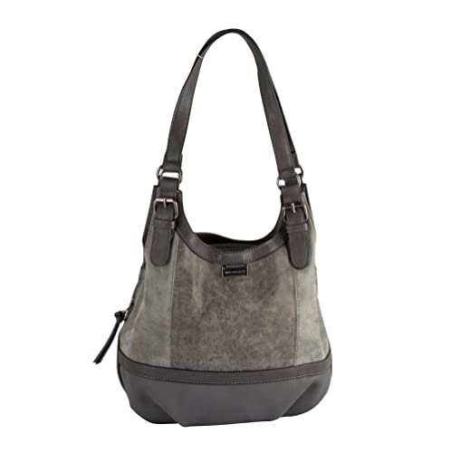 TOM TAILOR Juna Damen Shopper Umhängetasche Reißverschluss Klein Grau von TOM TAILOR