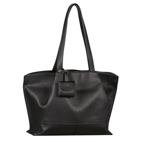 TOM TAILOR Adrienn Damen Shopper Umhängetasche Reißverschluss Groß Schwarz von TOM TAILOR