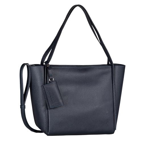 TOM TAILOR Amarea Damen Shopper Umhängetasche Reißverschluss Groß Blau von TOM TAILOR