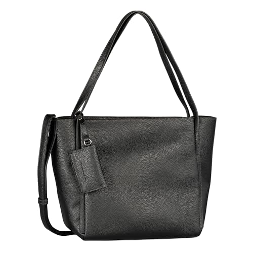 TOM TAILOR Amarea Damen Shopper Umhängetasche Reißverschluss Groß Schwarz von TOM TAILOR