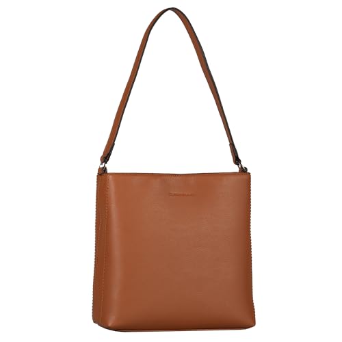 TOM TAILOR Ammi Damen Hobo Bag Schultertasche Mittelgroß Cognac Braun von TOM TAILOR