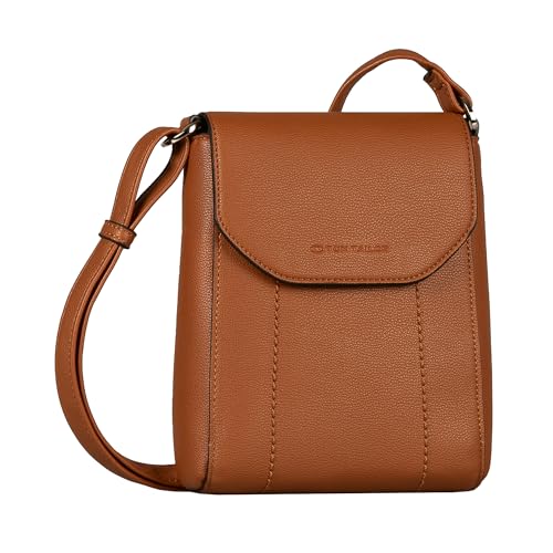 TOM TAILOR Ammi Damen Überschlagtasche Umhängetasche Klein Cognac Braun von TOM TAILOR