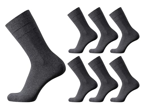 TOM TAILOR - Atmungsaktive Herrensocken aus Baumwolle - 6er Pack uni basic - Größe 39-42 und 43-46, Farben:anthracite, SockSizes:39-42 von TOM TAILOR