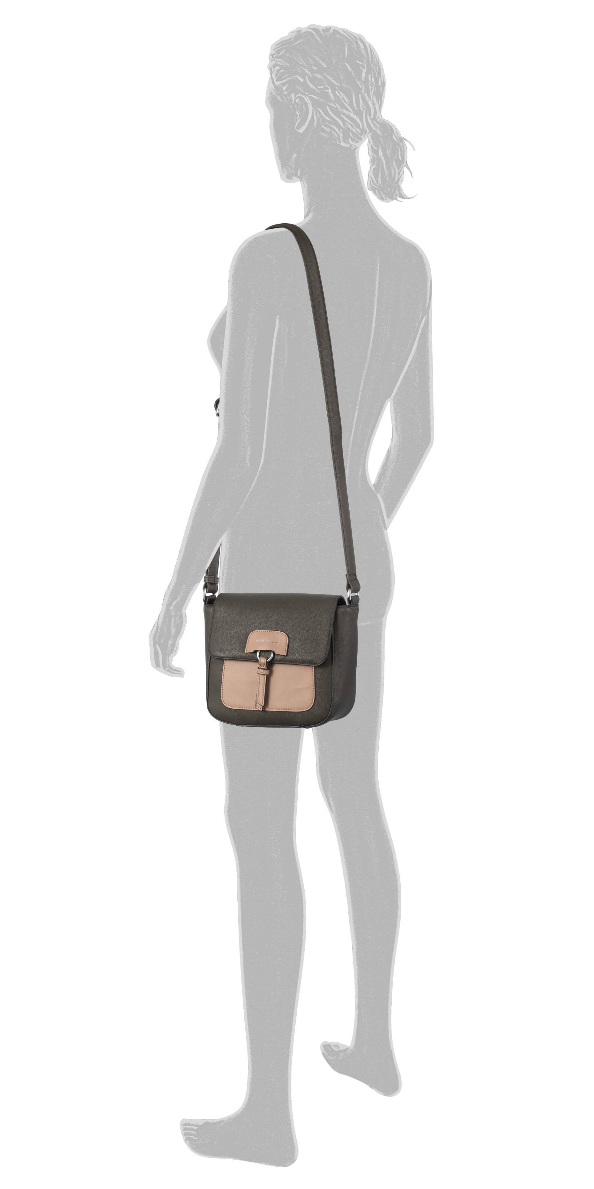 TOM TAILOR - BONNIE, Flap bag M no zip, mixed taupe mixed taupe von TOM TAILOR