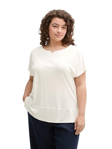 TOM TAILOR Damen 1045988 T-Shirt, 10315 - Whisper White, 50 Große Größen EU von TOM TAILOR