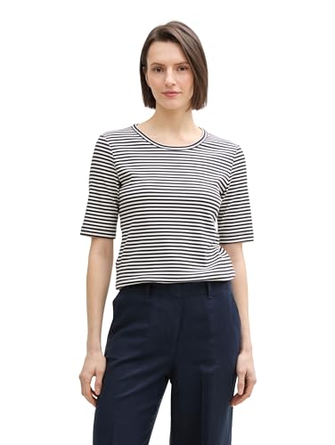 TOM TAILOR Basic T-Shirt, Whisper White, S von TOM TAILOR