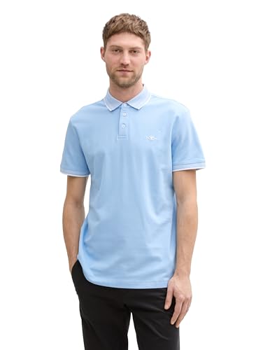 Tom Tailor Herren 1045629 Poloshirt, 32245-Washed Out Middle Blue, M von TOM TAILOR