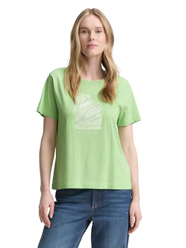 TOM TAILOR Basic T-Shirt aus Bio-Baumwolle, Multicolor White dot Structure, XXL von TOM TAILOR