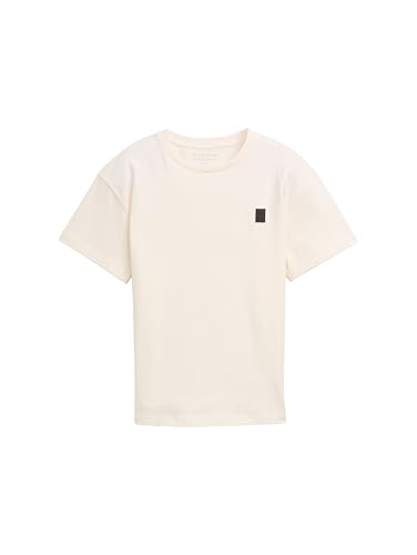 TOM TAILOR Basic T-Shirt mit Logo-Stickerei, Sky Captain Blue, L von TOM TAILOR