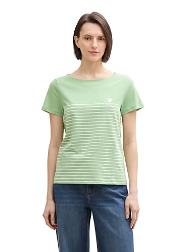 TOM TAILOR Damen 1045544 T-Shirt, 37116 - True Green, XS EU von TOM TAILOR