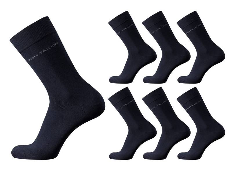 TOM TAILOR Basicsocken Tom Tailor Herren Socken 6er Pack uni basic dark navy dunkelblau 43-46 von TOM TAILOR