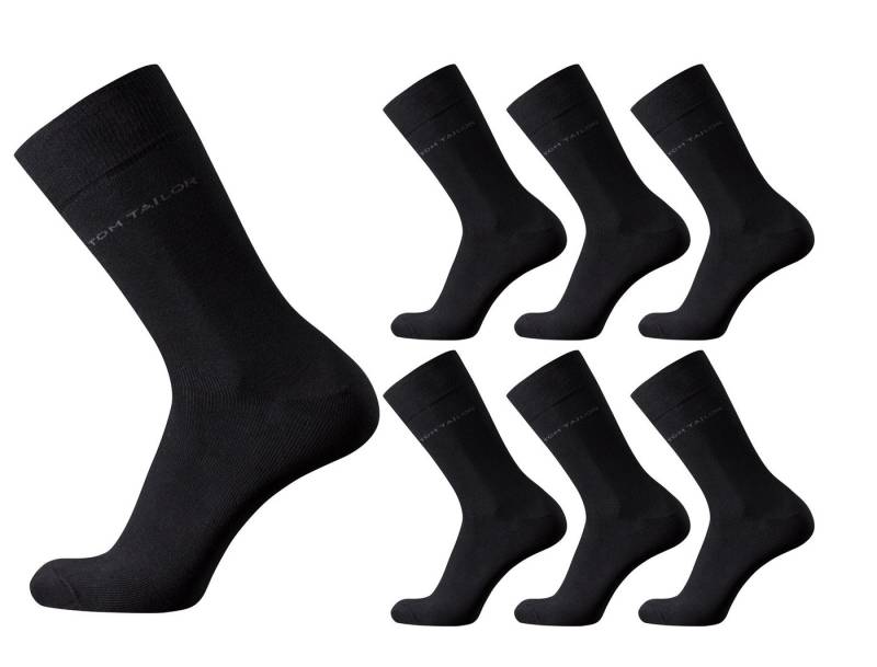 TOM TAILOR Basicsocken Tom Tailor Herren Socken 6er Pack uni basic schwarz 43-46 von TOM TAILOR