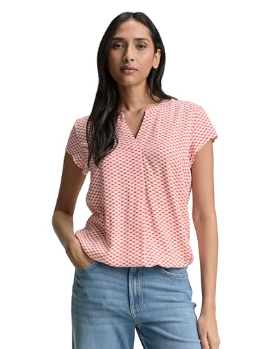 TOM TAILOR Bluse mit Muster, Berry red Check Design, 38 von TOM TAILOR