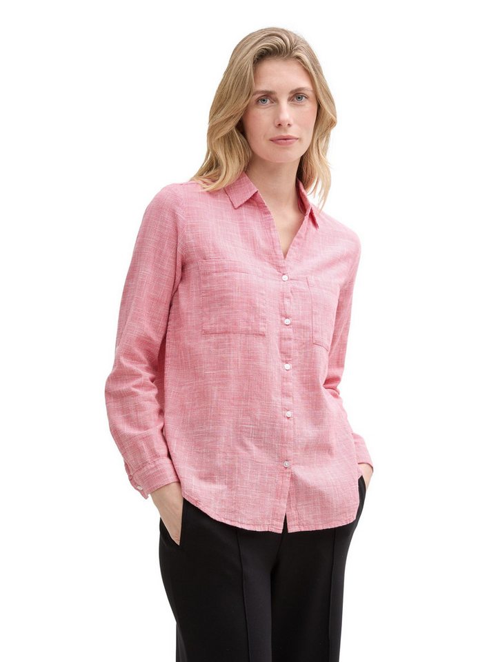 TOM TAILOR Blusenshirt Langarm BLOUSE WITH SLUB STRUCTURE blouse with slub structure von TOM TAILOR