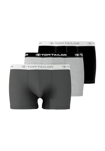 TOM TAILOR Boxer Briefs, Herren Boxershorts, 3er Pack (L / (6), schwarz/anthrazit/grau) von TOM TAILOR