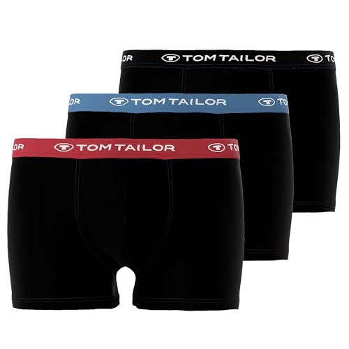TOM TAILOR Boxer Briefs, Herren Short Boxer, 3er Pack (XL, Schwarz-dunkel-Uni) von TOM TAILOR