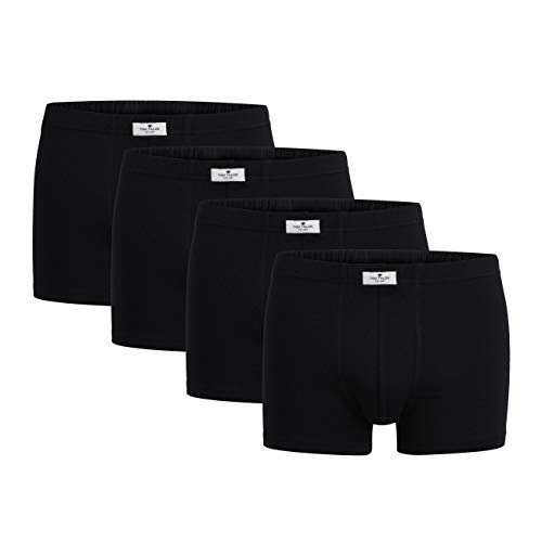 TOM TAILOR Boxershorts 4er Pack Herren Basic Unterhosen aus Baumwolle (schwarz-dunkel-Uni) 4 von TOM TAILOR
