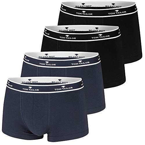 TOM TAILOR Boxershorts, 4 Stück, sportlich, bequem, schlicht, formstabil, weich (L / (6), 2 x schwarz | 2 x Navy) von TOM TAILOR