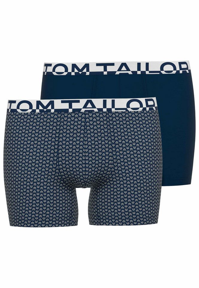 TOM TAILOR Boxershorts Kentucky (2er Pack) weich, bequem, eng, elastisch, Logobund, Baumwollmix von TOM TAILOR
