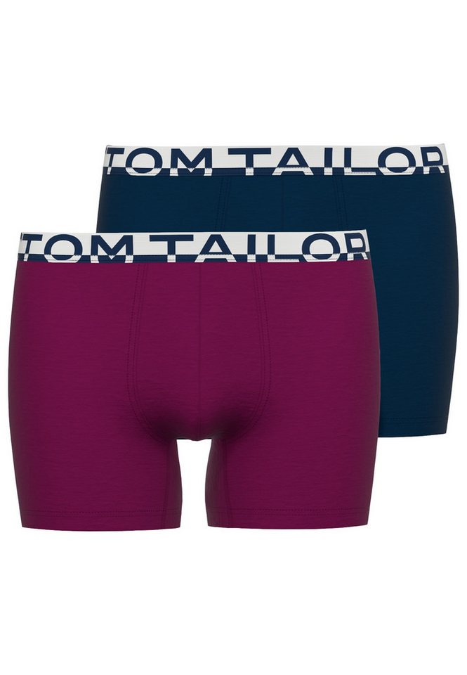 TOM TAILOR Boxershorts Kentucky (2er-Pack) bequem, eng, elastisch, Baumwollmix, Logobund von TOM TAILOR